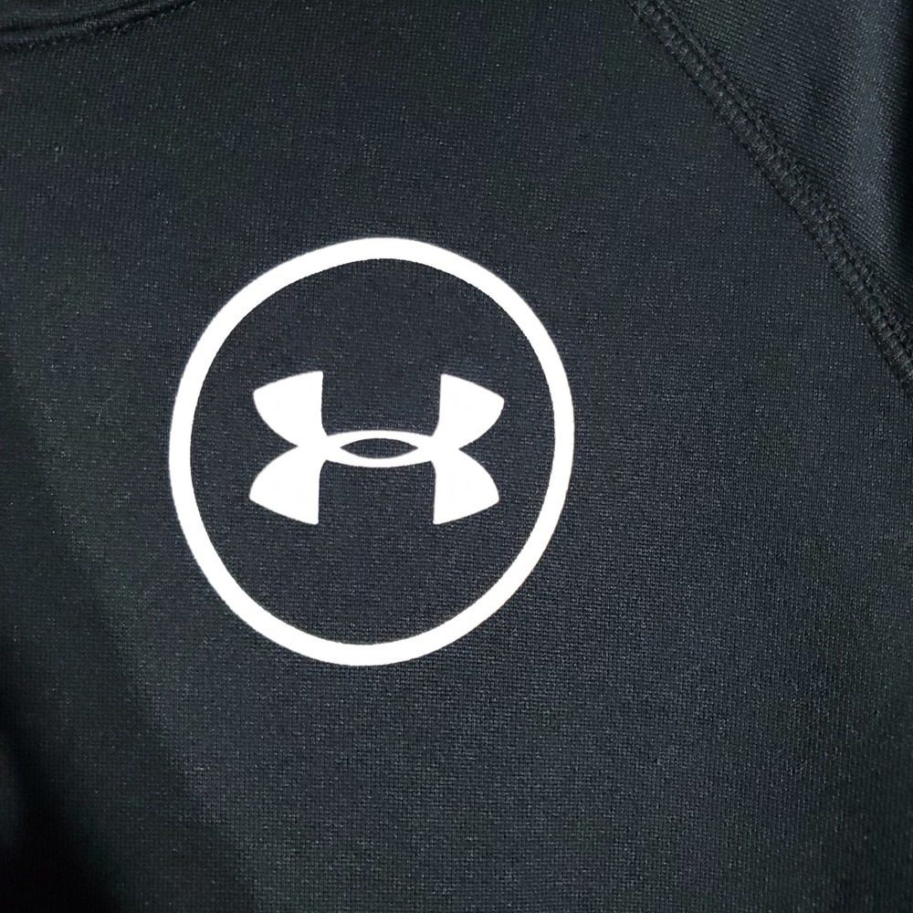 Under Armour Hoodie Youth XL Black White Stripe Loose YXL Long Sleeve Pullover - Picture 3 of 11